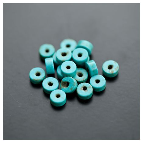 Perle en Turquoise Synthétique Pastille 6x3mm Bleu Cyan