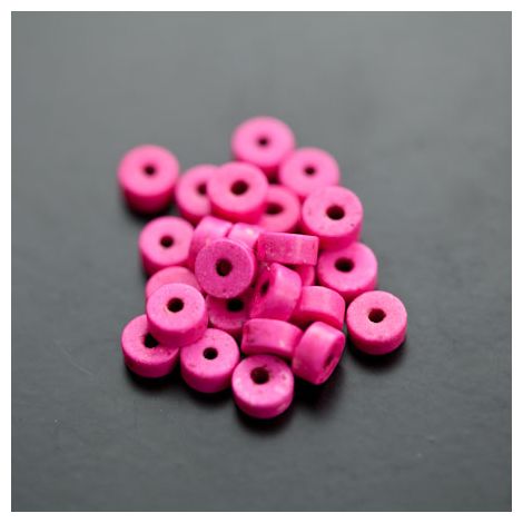 Perle en Turquoise Synthétique Pastille 6x3mm Rose intense