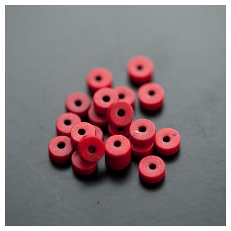 Perle en Turquoise Synthétique Pastille 6x3mm Rouge