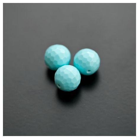 Perle en Turquoise Synthétique Rond 10mm Facettes Bleu