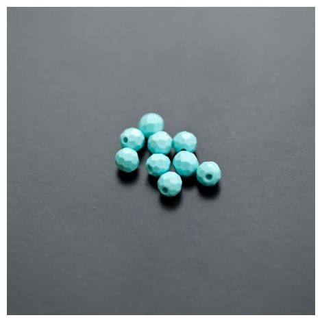 Perle en Turquoise Synthétique Rond 4mm Facettes Bleu