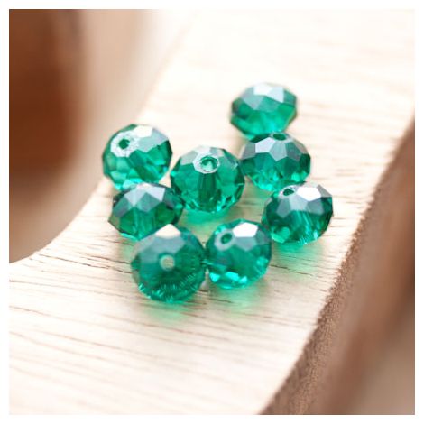 Perle en verre Boulier 8mm Cyan x 8