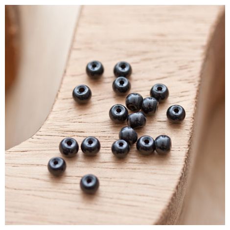 Perle en verre Ronde 4mm Noir