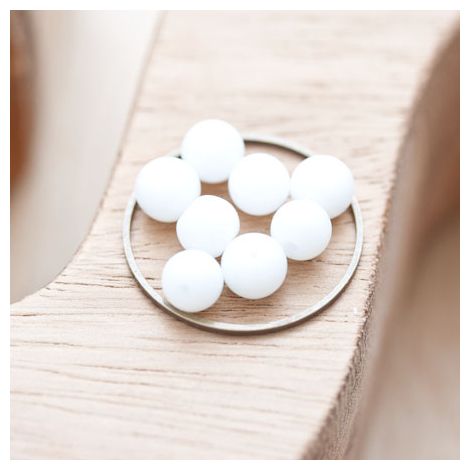 Perle en verre Ronde 6mm Blanc