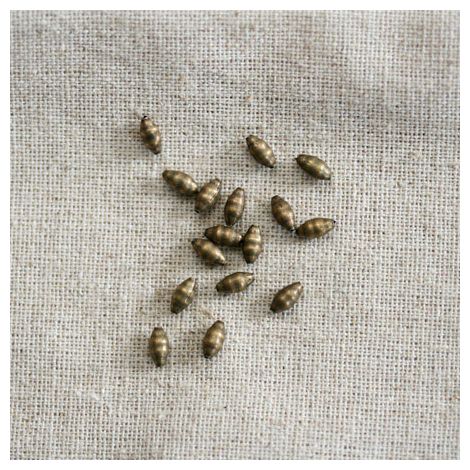 Perle métal Grain de riz 6x3mm Bronze vieilli x 40