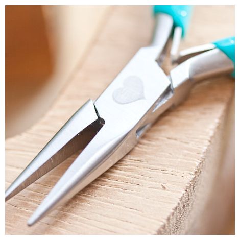 Pince à bec plat 11.5cm Bleu paillette