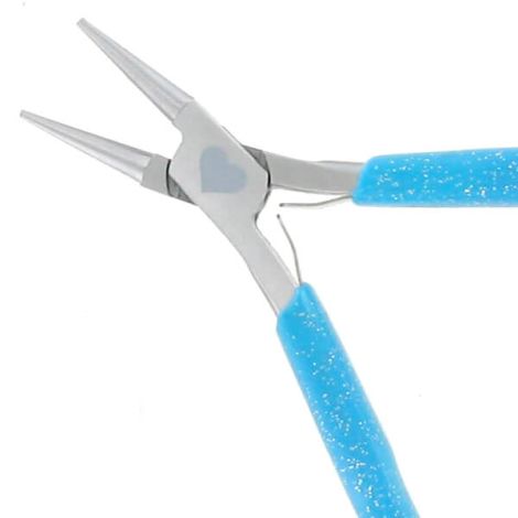 Pince à bec rond 11.5cm Bleu paillette V2