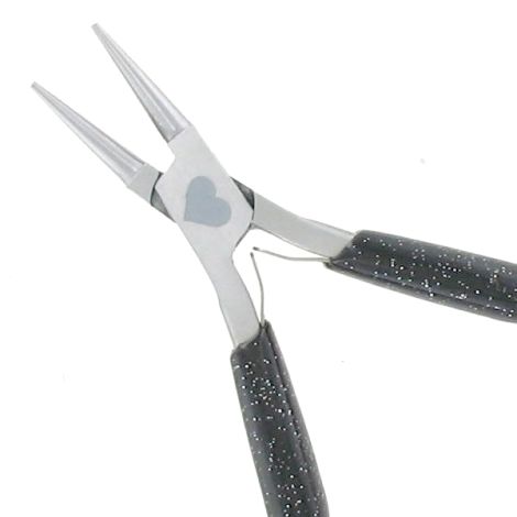 Pince à bec rond 11.5cm Noir paillette V2