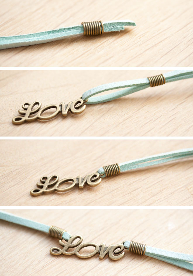 diy creation bijoux bracelet love su&eacute;dine