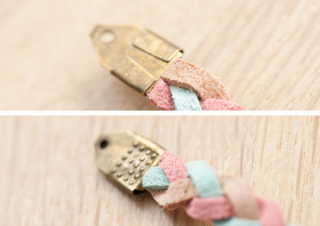 diy creation bijoux bracelet tresse suédine