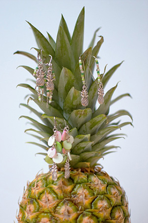 boucles d'oreilles ananas
