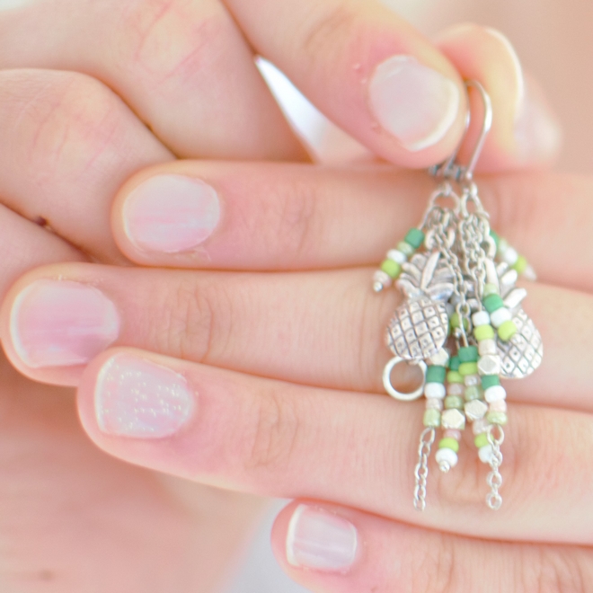 Tuto : Boucles d'oreilles ananas et fins pendentifs