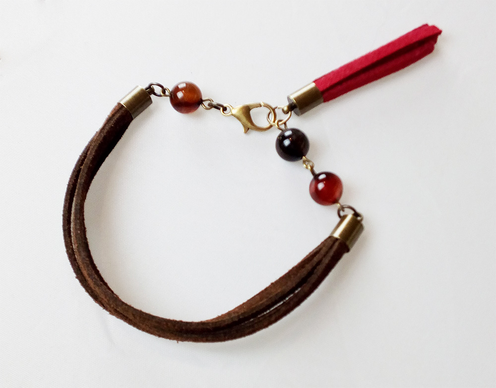 bracelet suédine et agate