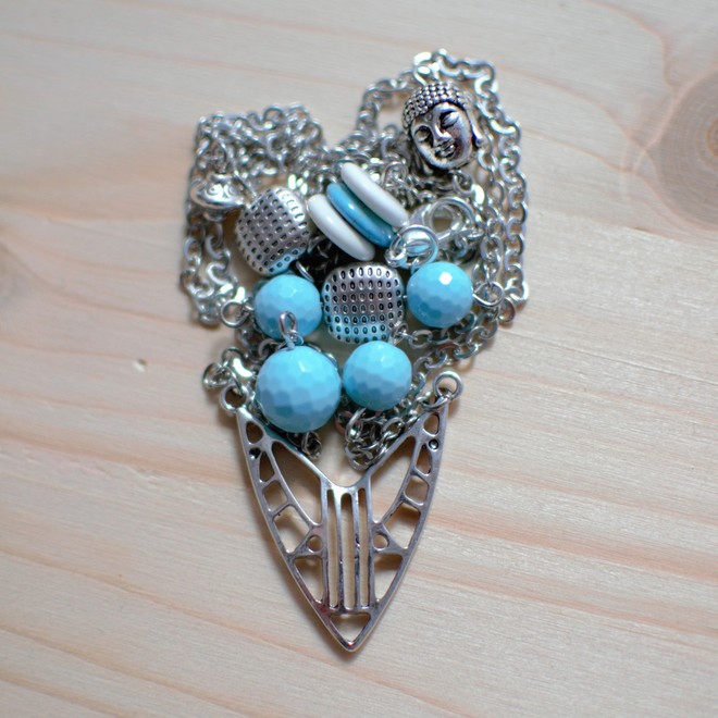 Tuto : Sautoir ethnique turquoise