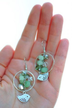 boucles d'oreilles pendantes oiseaux